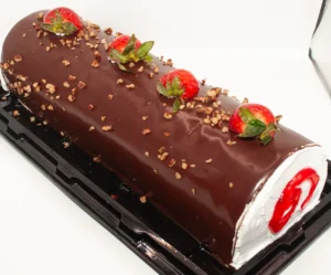 rollo chocolate Tronco navideño fresa